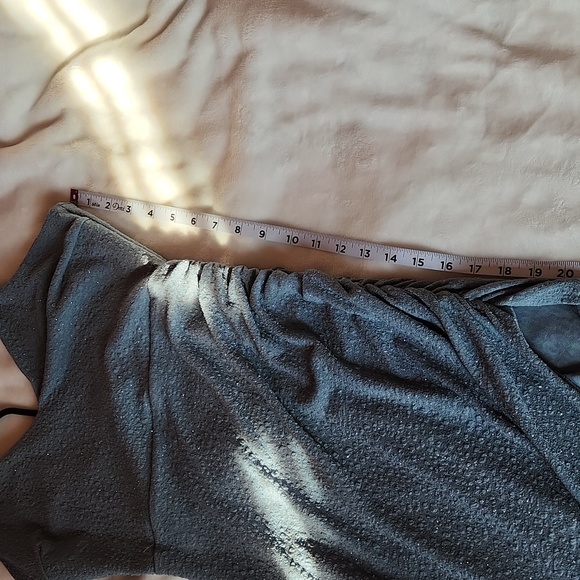 Women's Junior Size, Bodycon Sparkling Blue with Ruched Side Part & Slit Dress - Picture 9 of 11